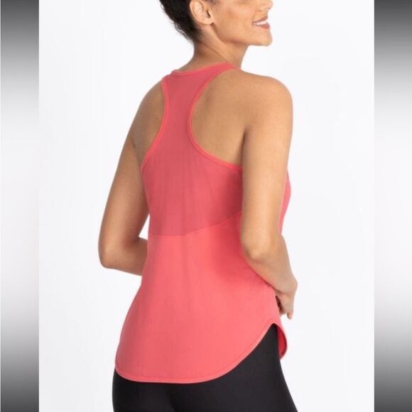 Johnny Was Calme Effect Draped Racerback Tank In Calypso Coral - Picture 3 of 4